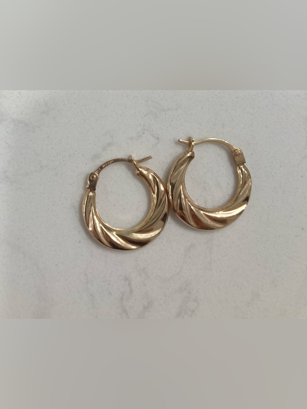 9k Solid Gold Classic Twisted Hoop Earrings